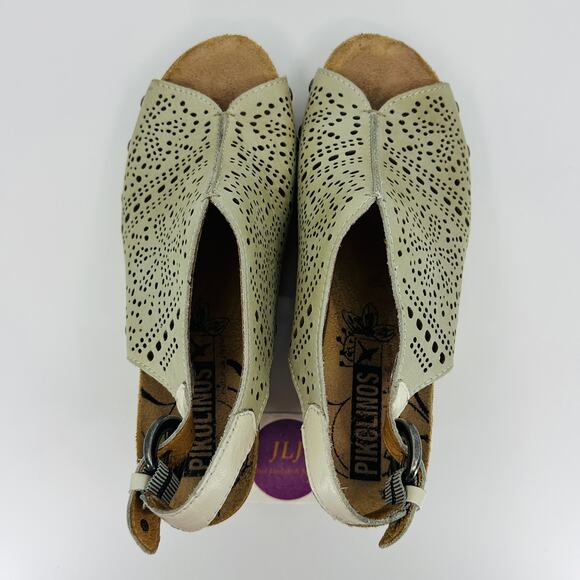 Pikolinos Women's Benissa Smoke Leather Wedge Sandals 868-9342 Size 40/ 9-9.5 US - Picture 9 of 12